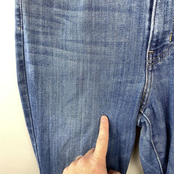 Levis 726 Flare Jeans‎ Womens 32 Blue High Rise Denim Waterless Stretch Zip Fly - Picture 6 of 13